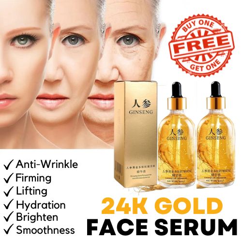 🌟 24K GOLD GINSENG ANTI-AGEING FACE SERUM (BUY 1 GET 1 FREE)